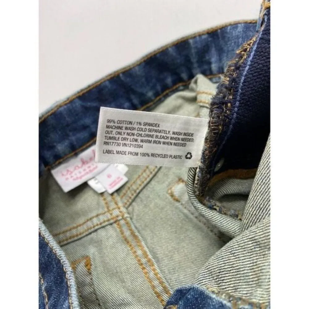 Maternity Side Panel Jean Shorts Women's 6 Small‎ Faded Blue Stretchy Denim NEW